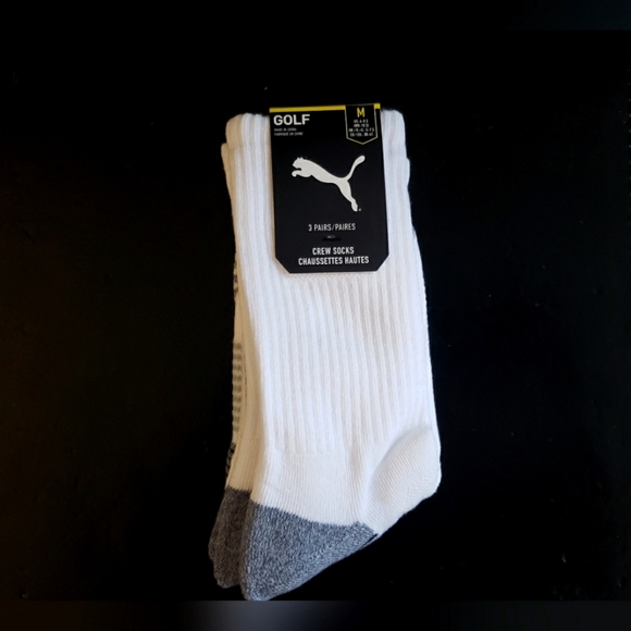 *3/$20 Puma Golf White Socks 3 pair NWT - Picture 1 of 4